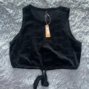 Skims Cropped velvet tank top